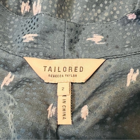 Tailored Rebecca Taylor Navy Blue Silk-Blend Tie-Waist Jumpsuit. Size 2. - Picture 12 of 16